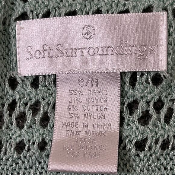 Soft Surroundings Wrap Womens Size Small S Open Knit Cape Cover Up Sleeveless - Picture 2 of 7